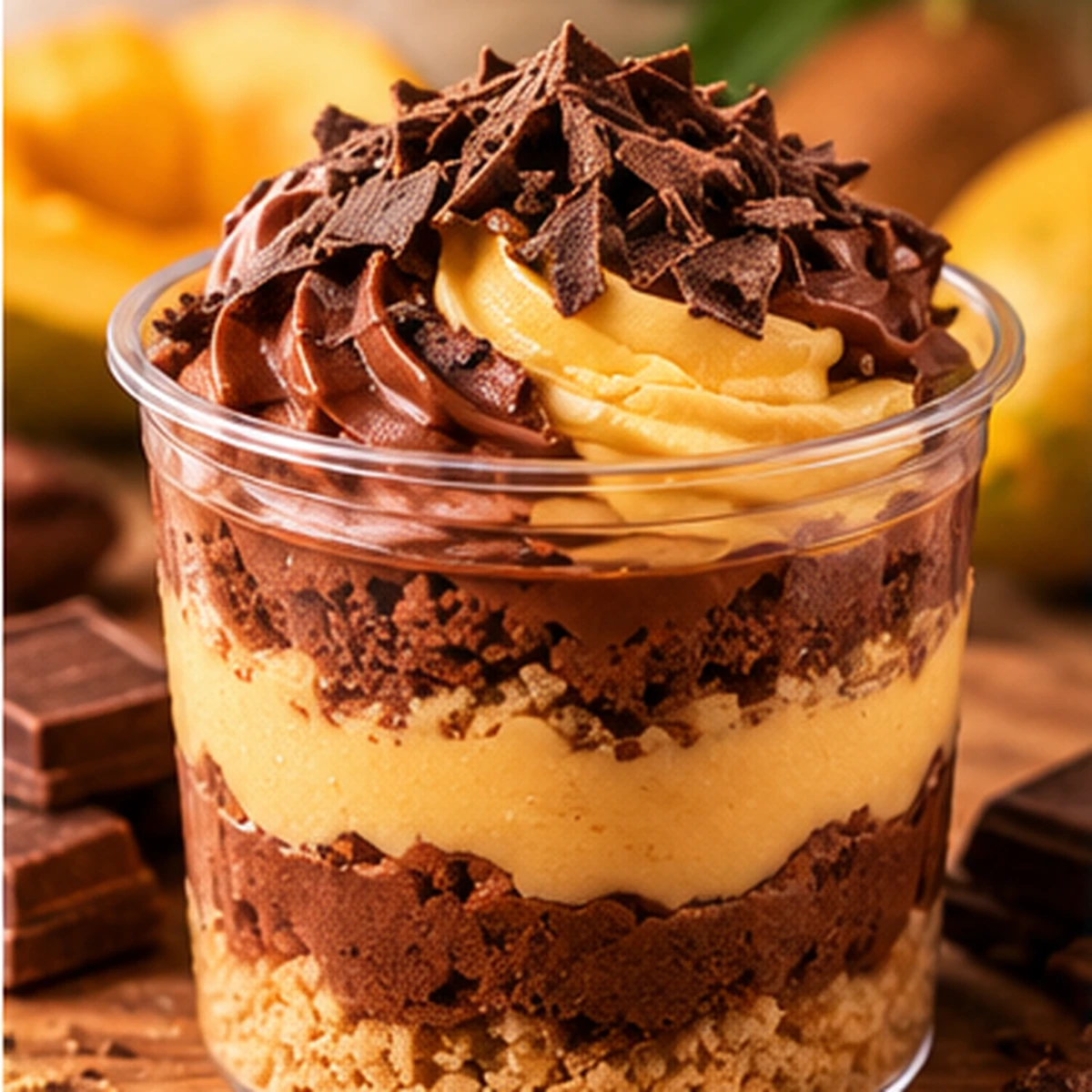 Choco Lucuma Peruvian dessert jar with chocolate and lucuma flavors