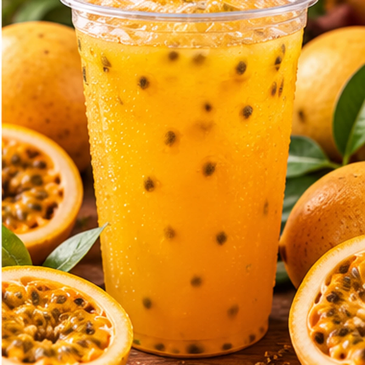 Peruvian maracuya passion fruit drink in a glass